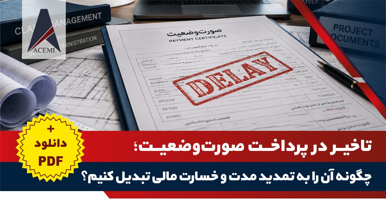 دانلود فایل PDF تاخیر در پرداخت صورت‌وضعیت؛ چگونه آن را به تمدید مدت و خسارت مالی تبدیل کنیم؟
