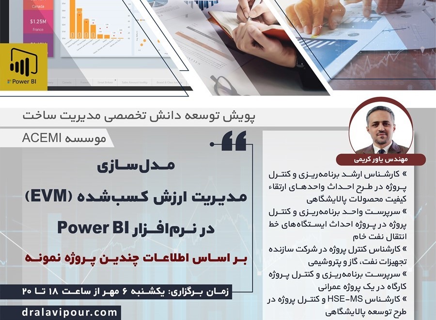 مدلسازی مدیریت ارزش کسب شده‌ (EVM) در نرم‌ افزار Power BI بر اساس اطلاعات چندین پروژه نمونه